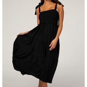 Pinkblush NWT S black midi sundress maternity